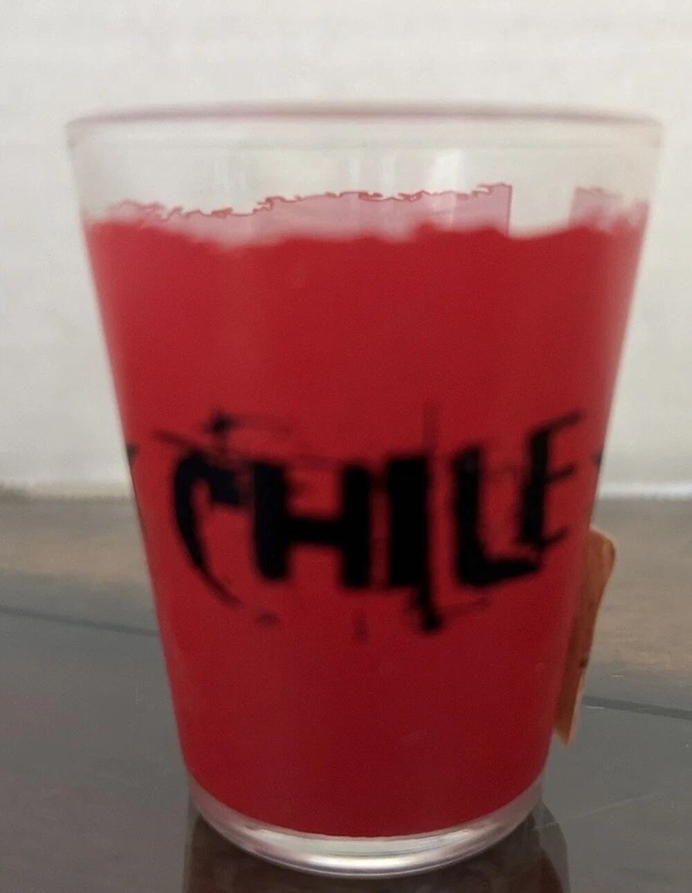 CHILE FLAG SHOT GLASS SHOTGLASS star vacation travel island